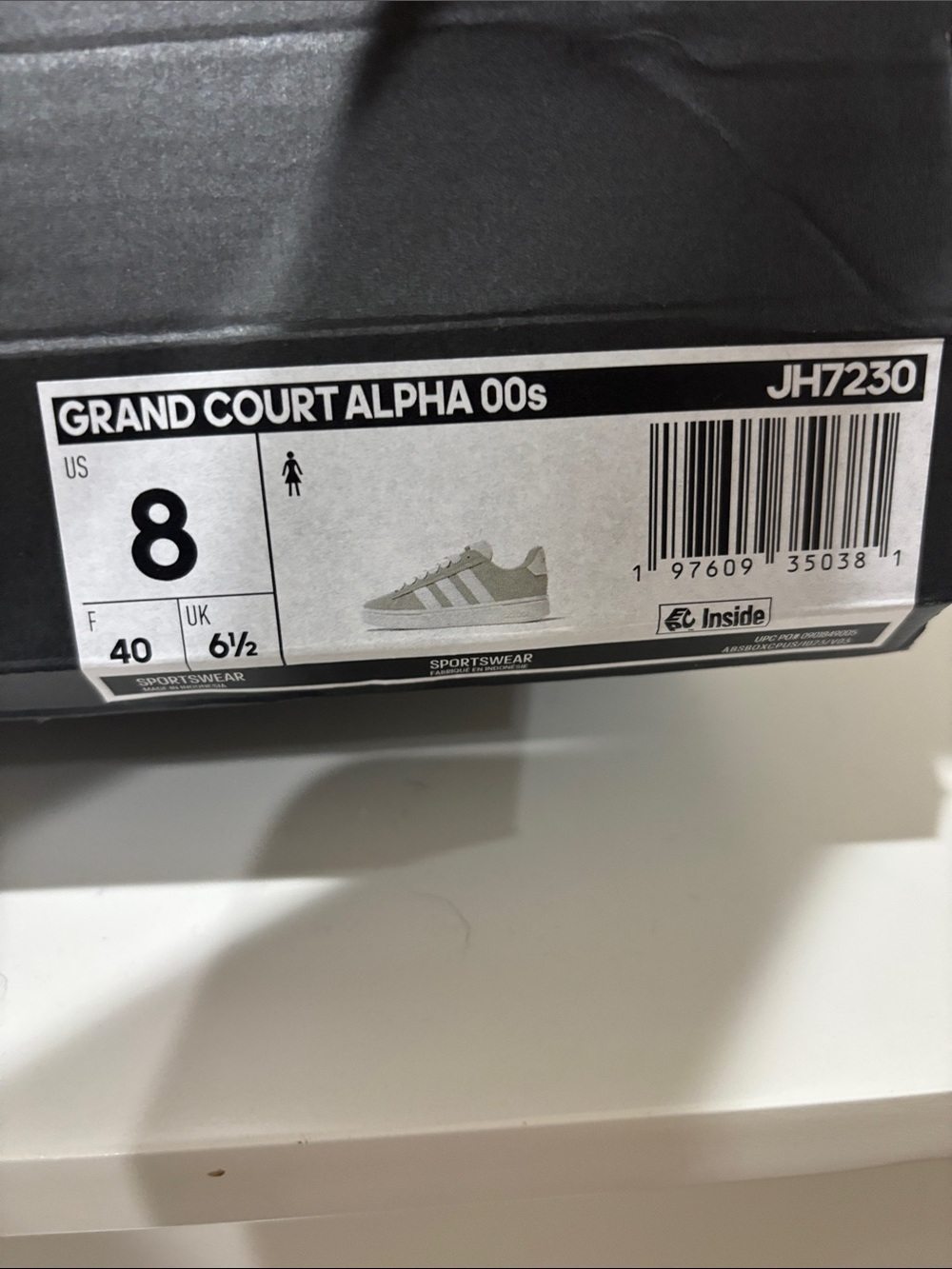 BRAND NEW with tags and box Adidas Light Gray & White Suede Low-Top Sneakers - Picture 3 of 6